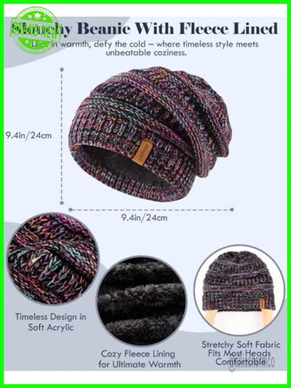 Women's Winter Beanie Hat Scarf Gloves Touchscreen Set Acrylic